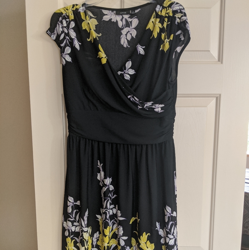 Black multi colored dress